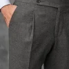 Anthracite flannel Soragna trousers - Made in Italy