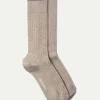 Beige - Super durable Wool short socks - Made in Italy