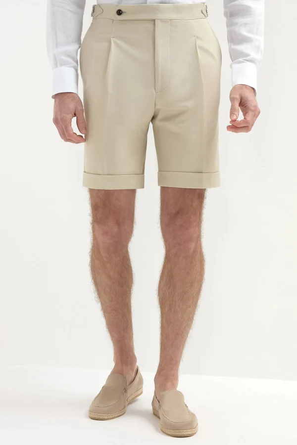 Beige cotton shorts - Made in Italy