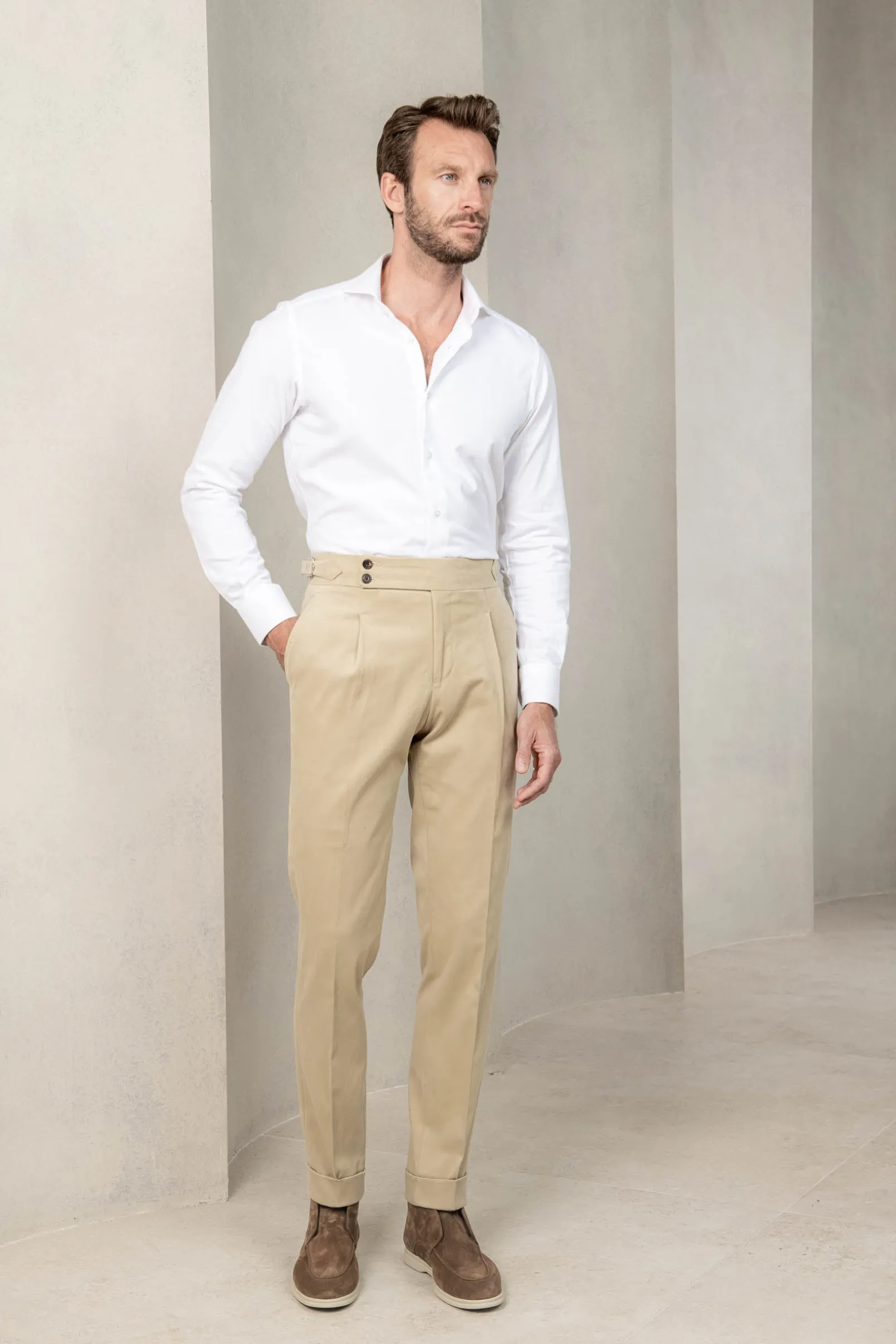 beige_cotton_trousers__so_1.webp Beige cotton trousers "Soragna Capsule Collection" - Made in Italy