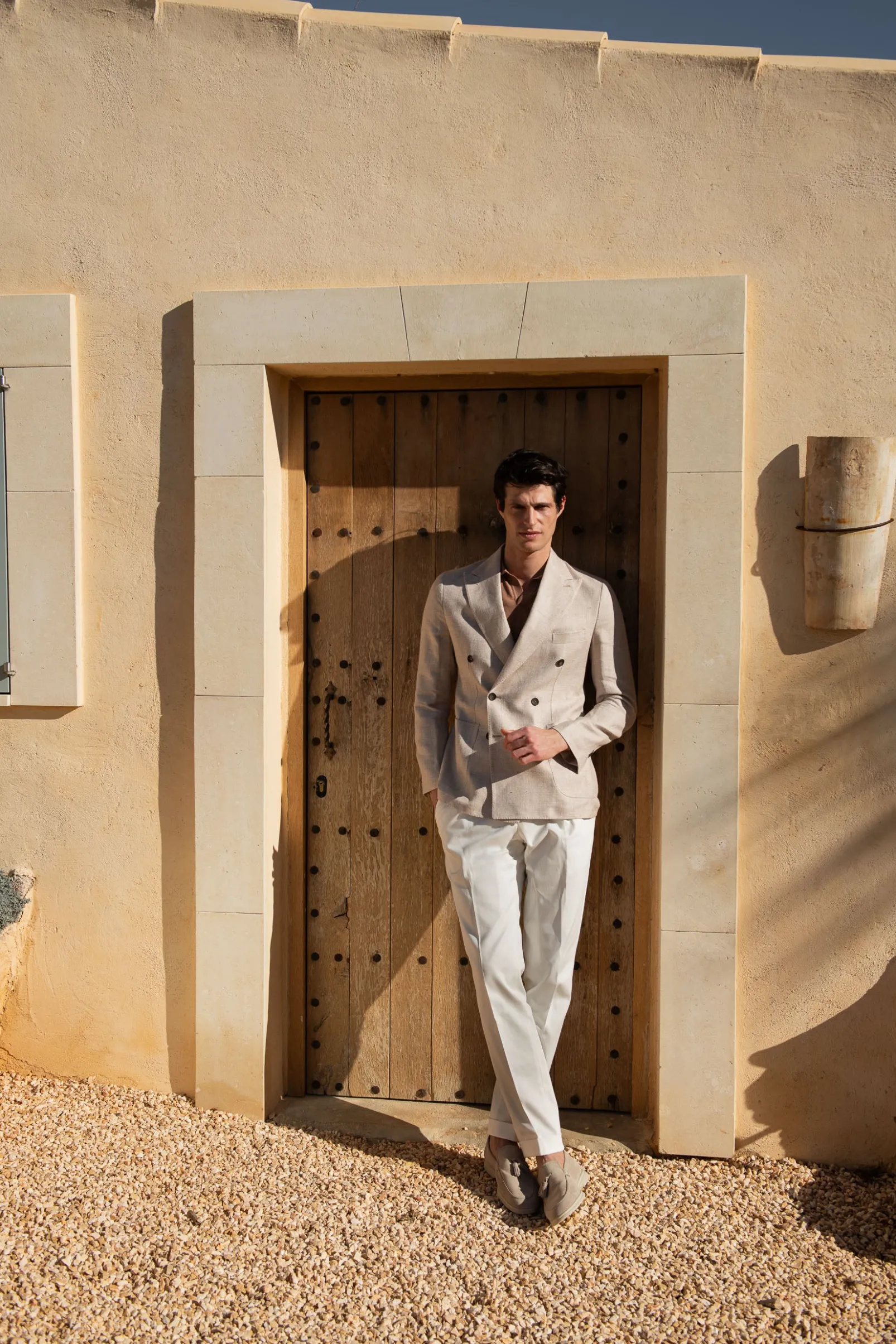 beige_double_breasted_lin_2.webp Beige double breasted linen cotton and silk jacket - Made in Italy