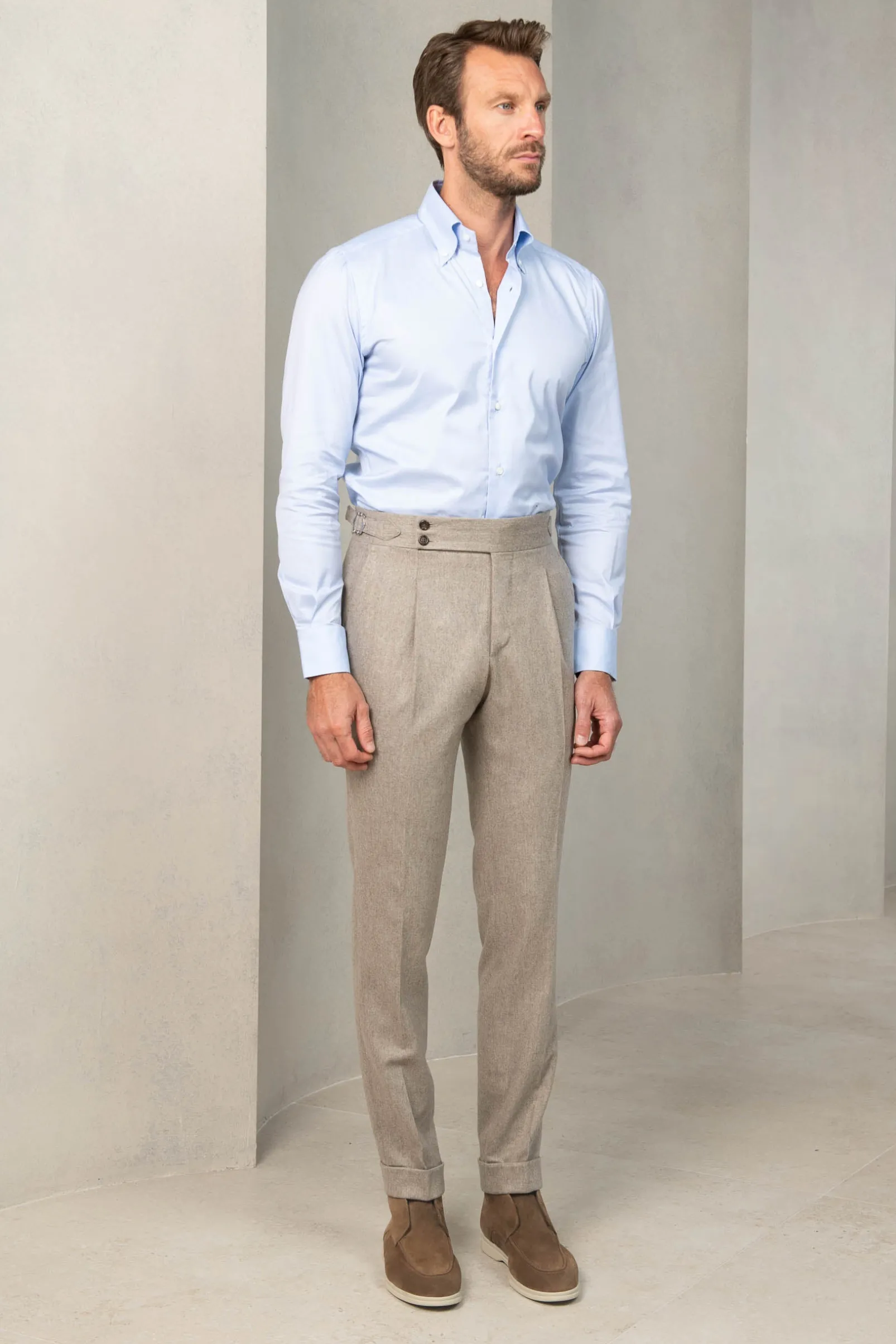 beige_flannel_soragna_tro_1.webp Beige flannel Soragna trousers - Made in Italy