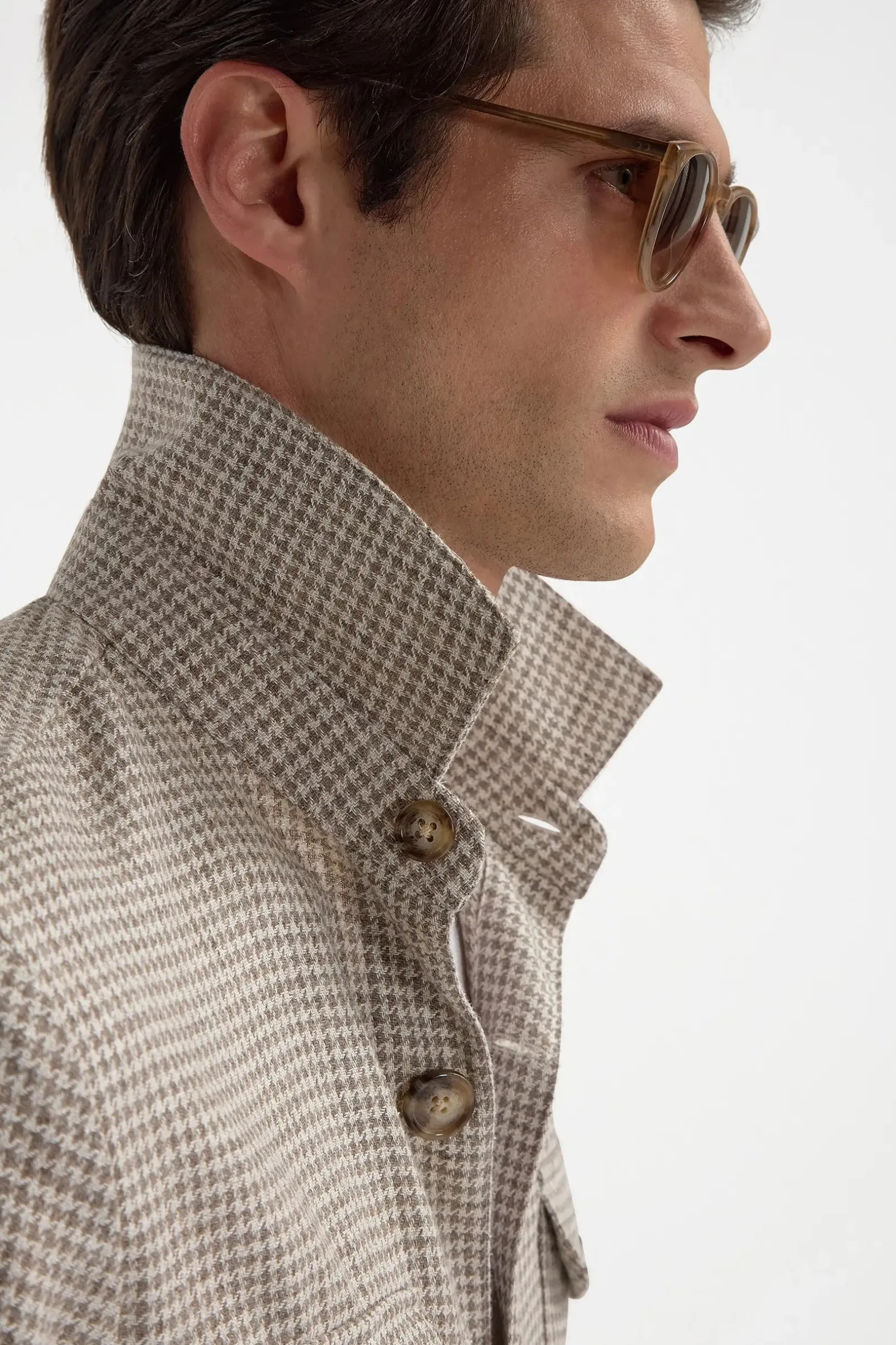beige_houndstooth_safari__4.webp Beige houndstooth safari jacket - Made in Italy