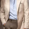 Beige jacket in cotton and silk - Made in Italy