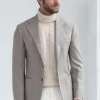Beige jacket in wool and cashmere - Made in Italy