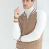 Beige knitted college bomber - Made in Italy