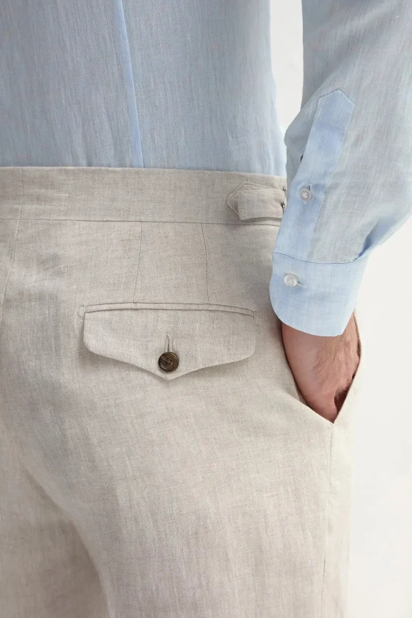 Beige linen shorts - Made in Italy