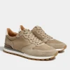 Beige nabuk and suede runners - Made In Italy