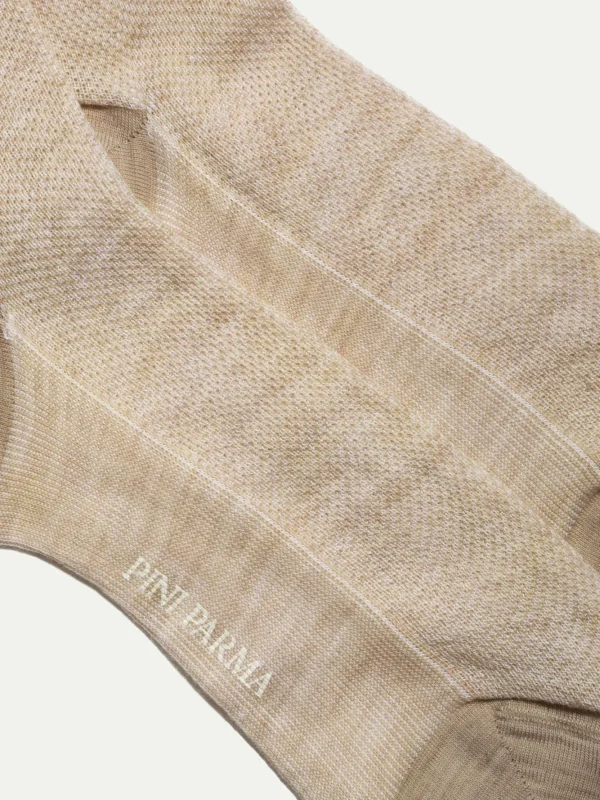 Beige patterned short socks - Made in Italy