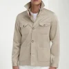 Beige solaro effect safari jacket - Made in Italy