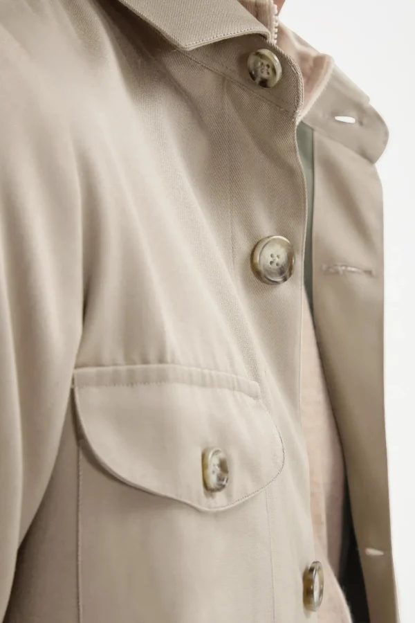 Beige solaro effect safari jacket - Made in Italy