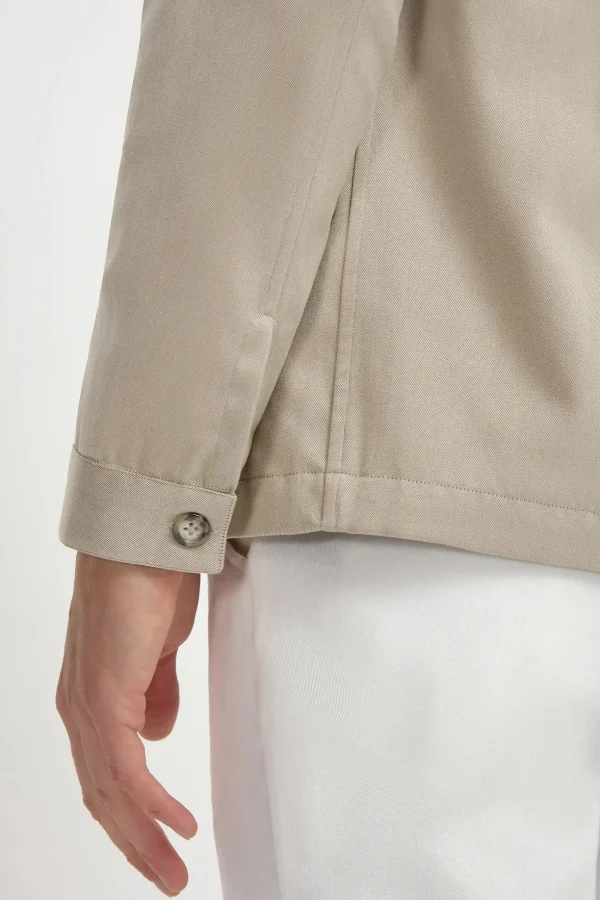 Beige solaro effect safari jacket - Made in Italy