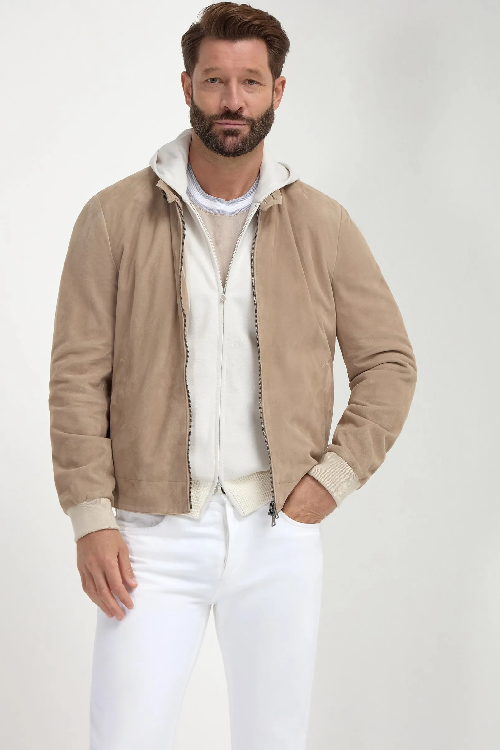 beige_striped_collar_deta_2.webp Beige striped collar detail knitted t-shirt - Made in Italy