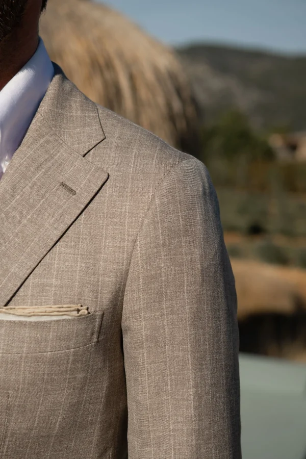 Beige striped suit - Made in Italy