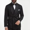 Black double breasted tuxedo jacket - Made in Italy