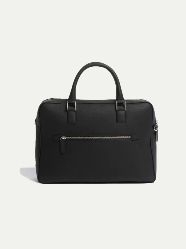 Black leather briefcase - Made in Italy