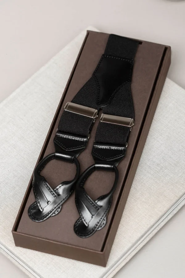 Black suspenders - Made in Italy