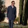 Blue and grey reversible raincoat - Made in Italy