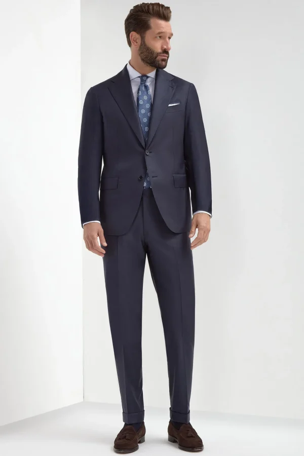 Blue Avio Full Canvas Suit - Made in Italy
