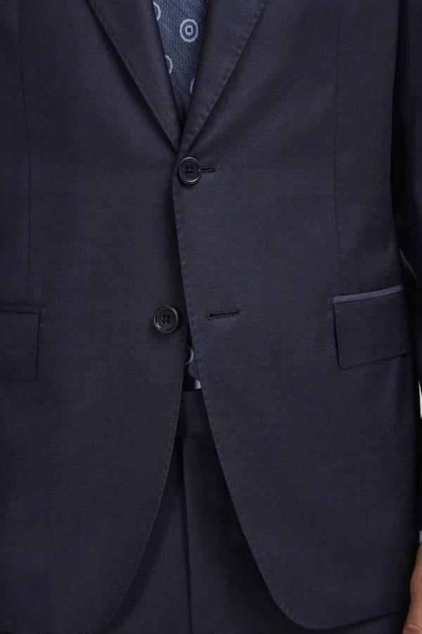 Blue Avio Full Canvas Suit - Made in Italy