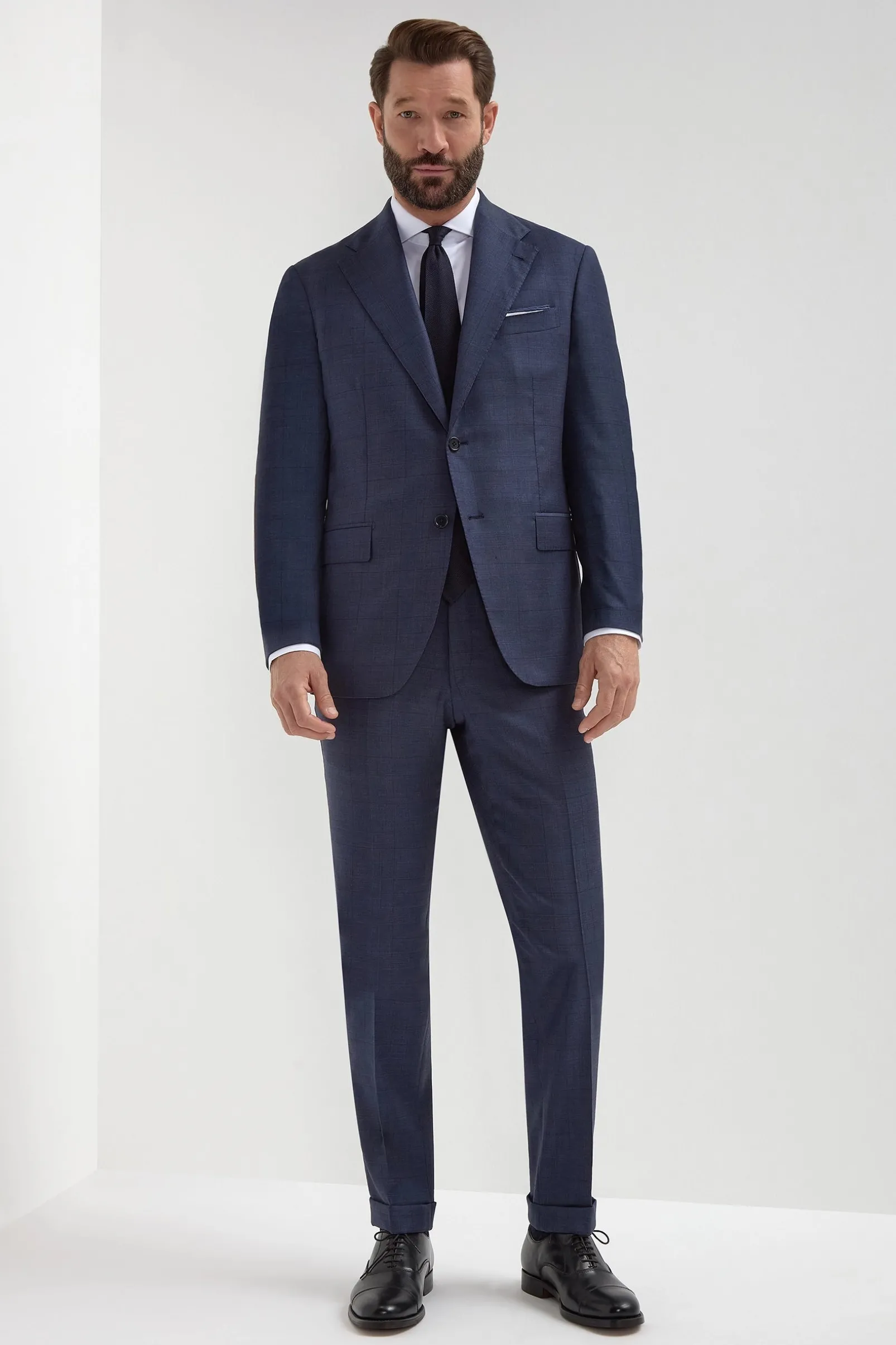 blue_avio_prince_of_wales_0.webp Blue Avio Prince of Wales Full Canvas suit - Made in Italy