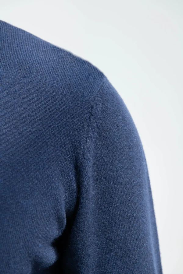 Blue cashmere turtleneck – Made in italy