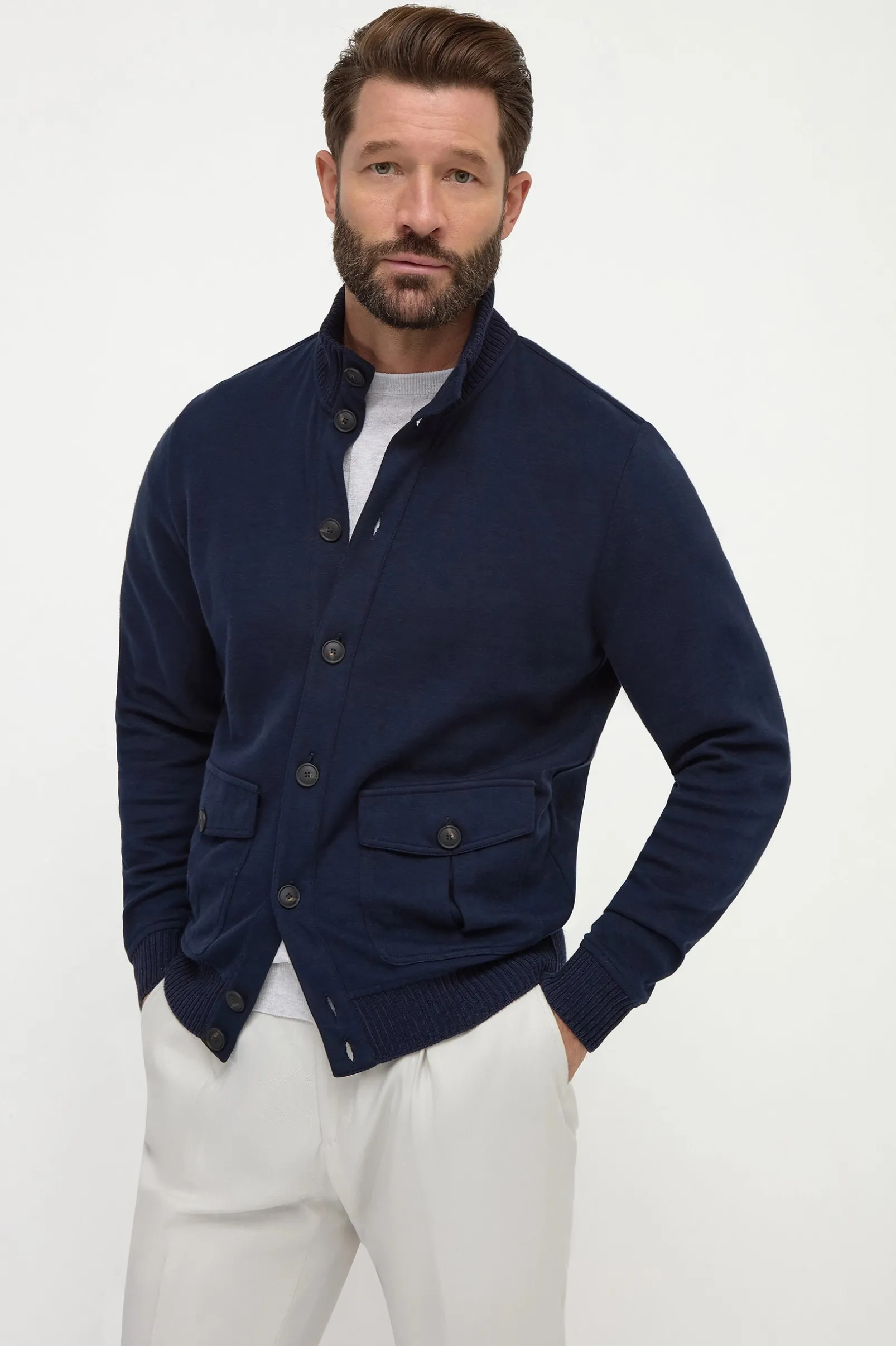 blue_cotton_knitted_bombe_2.webp Blue cotton knitted bomber – Made in Italy