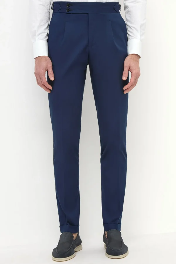 Blue cotton Soragna trousers - Made in Italy