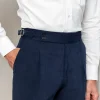 Blue cotton Soragna trousers - Made in Italy