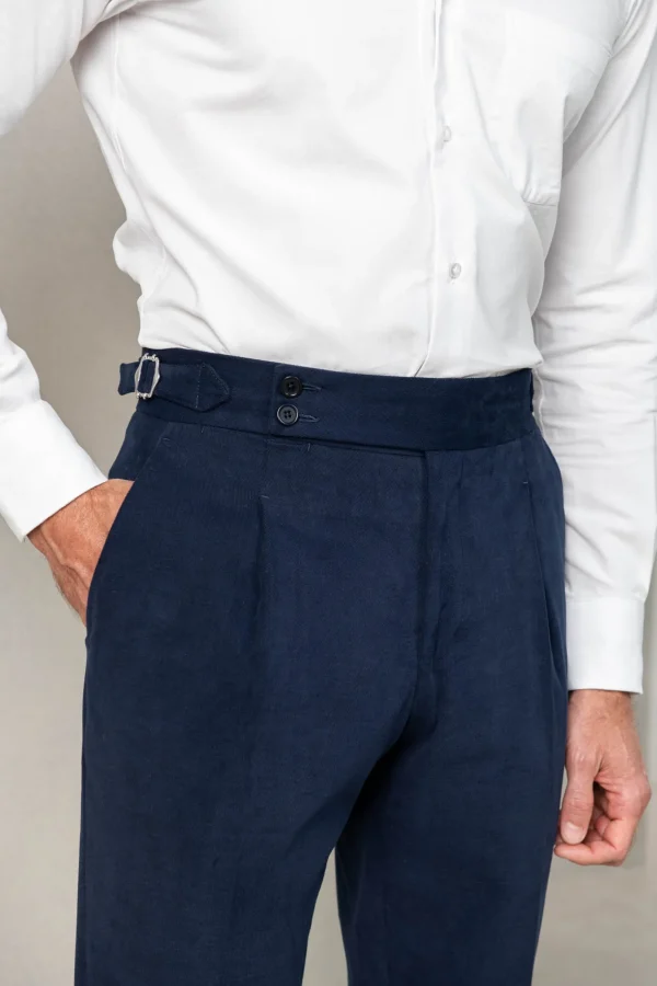 Blue cotton Soragna trousers - Made in Italy