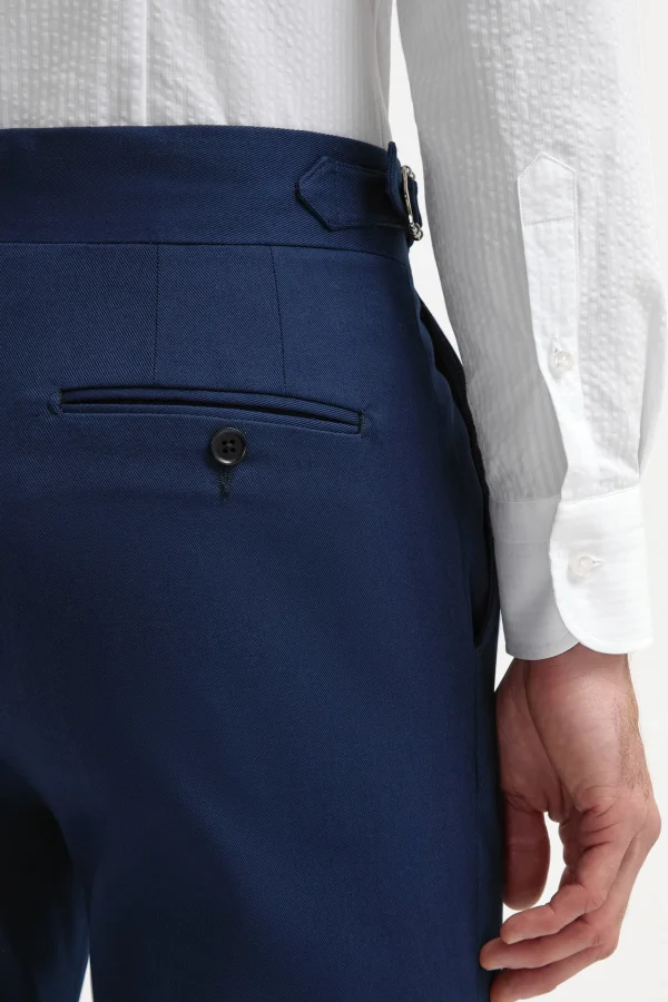 Blue cotton Soragna trousers - Made in Italy