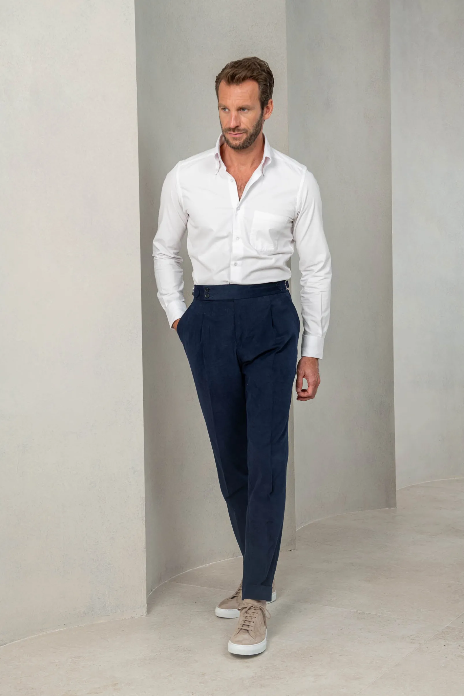 blue_cotton_soragna_trous_1.webp Blue cotton Soragna trousers - Made in Italy