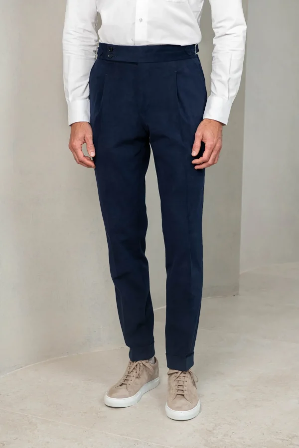 Blue cotton Soragna trousers - Made in Italy
