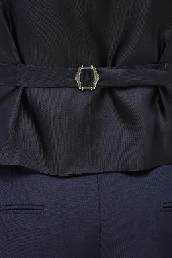 Blue double breasted waistcoat - Made in Italy
