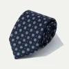 Blue fancy printed silk tie - Made In Italy
