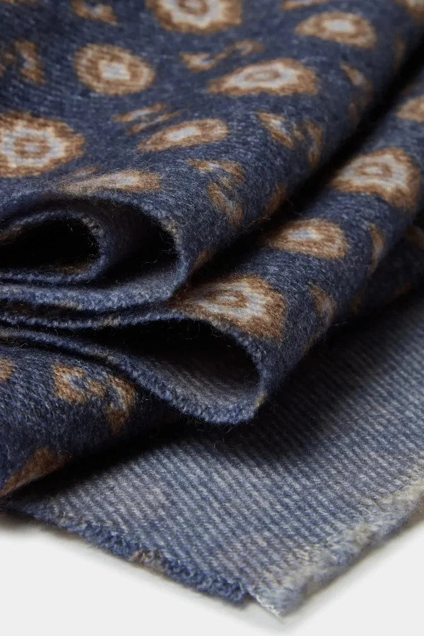 Blue fancy reversible scarf - Made in Italy