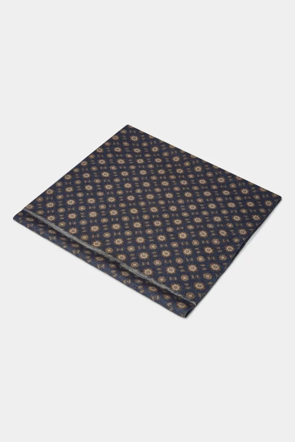 Blue fancy reversible scarf - Made in Italy