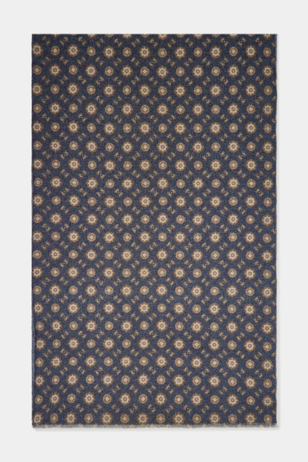 Blue fancy reversible scarf - Made in Italy