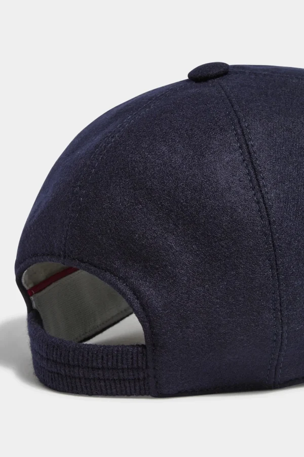 Blue flannel baseball cap - Made in Italy