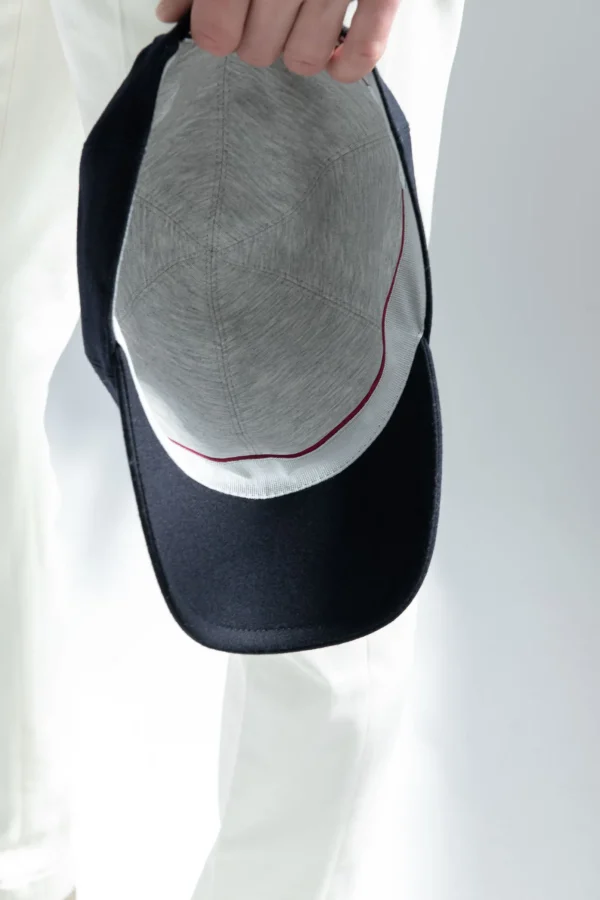 Blue flannel baseball cap - Made in Italy