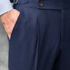 Blue flannel Soragna trousers - Made in Italy
