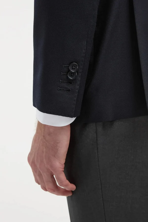 Blue Full Canvas Blazer - Made in Italy