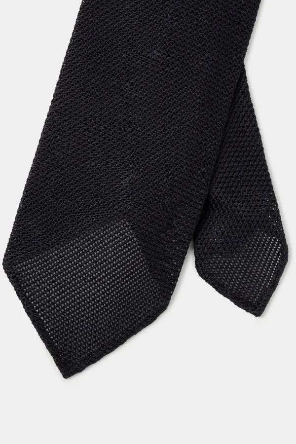 Blue grenadine silk tie - Hand Made In Italy