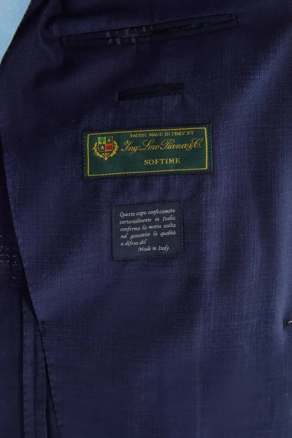 Blue jacket in cotton and silk - Made in Italy