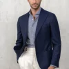 Blue jacket in wool and cashmere - Made in Italy