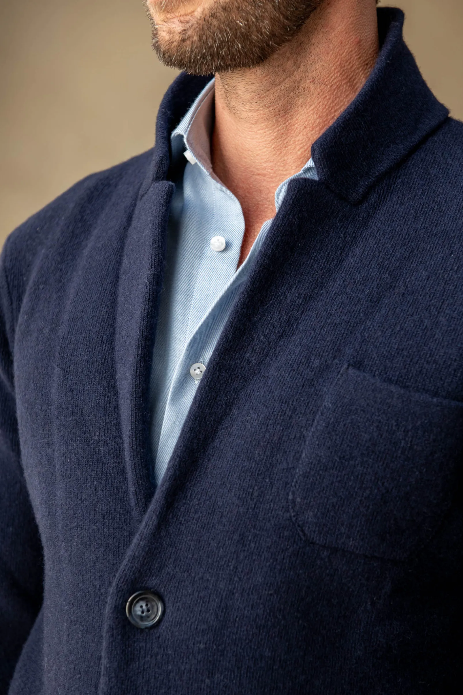 blue_knitted_jacket__wool_2.webp Blue knitted jacket - wool and cashmere - Made in Italy
