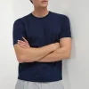 Blue knitted t-shirt - Made in Italy