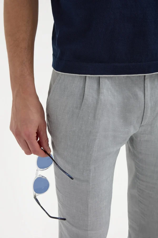 Blue knitted t-shirt - Made in Italy