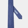 Blue linen and silk tie - Made in Italy