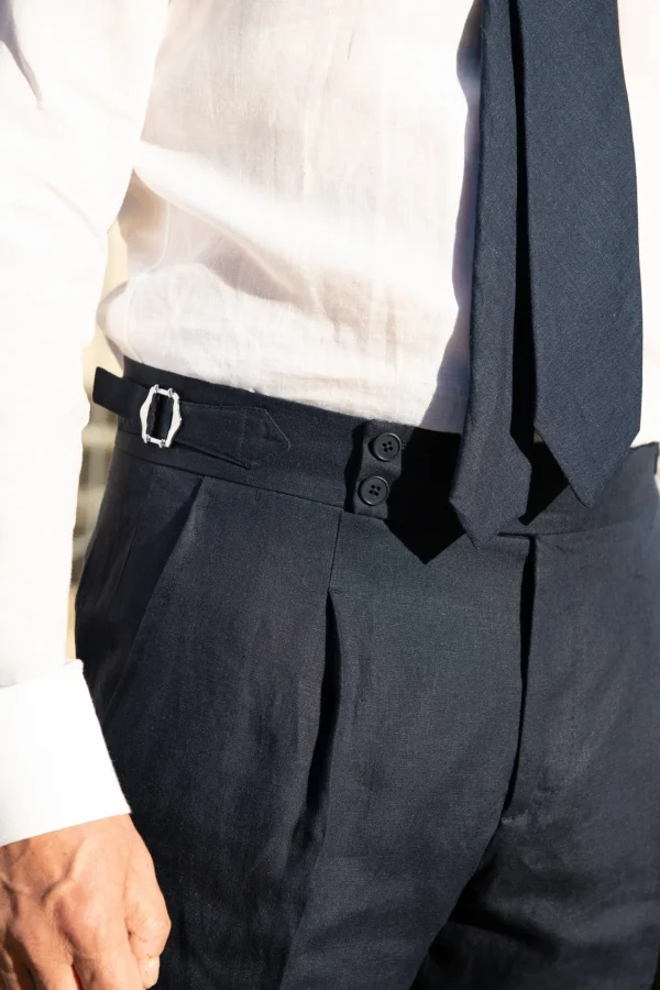 Blue linen trousers "Soragna Capsule Collection" - Made in Italy